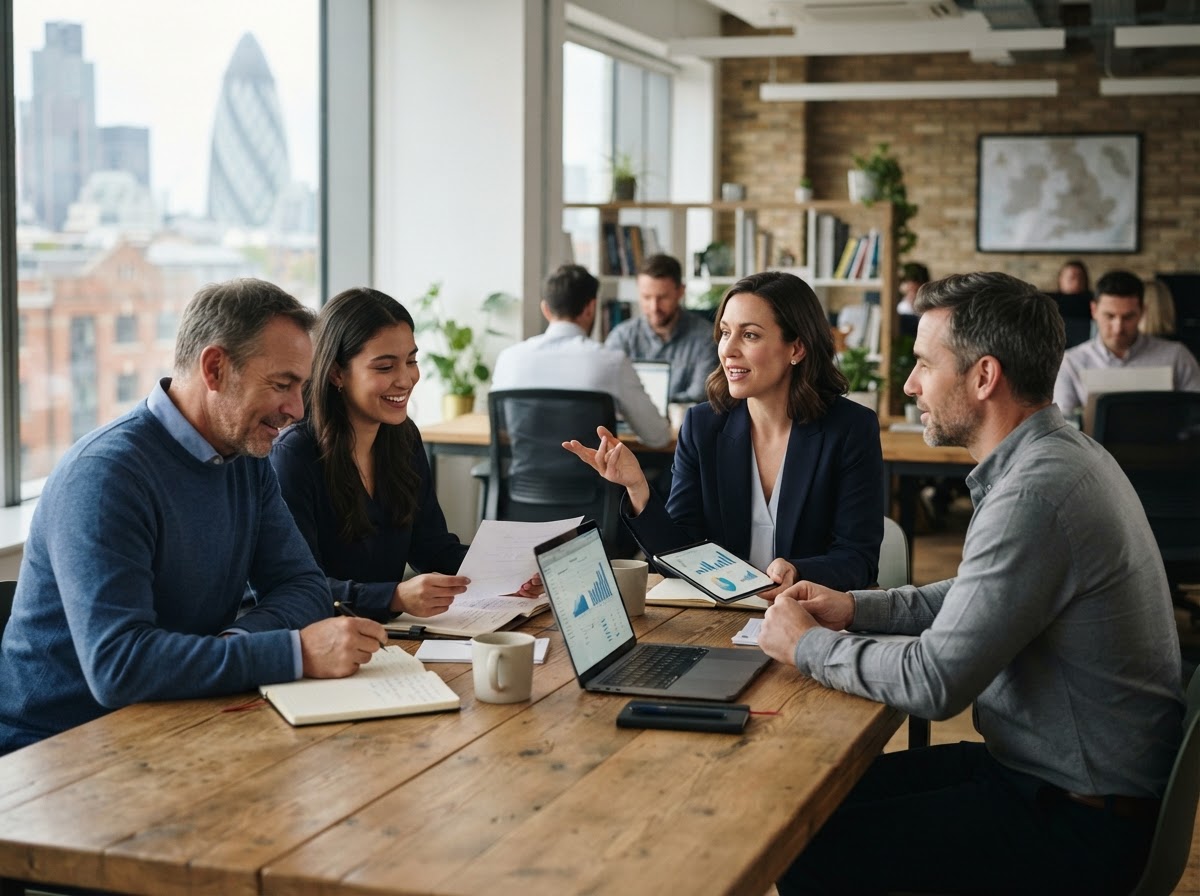 Gem Wealthholm analysts collaborating on investment research